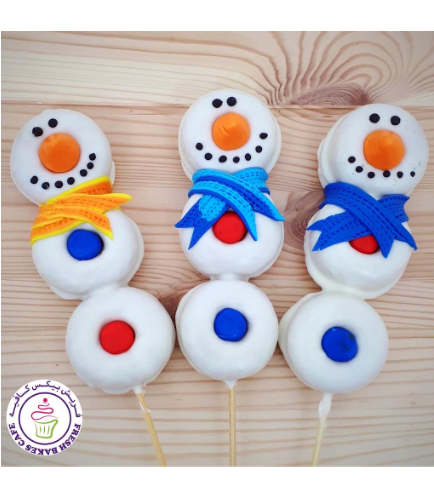 Christmas/Winter Themed Donut Pops - Snowmen 03