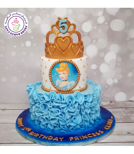 Cinderella Themed Cake - Crown - 2 Tier