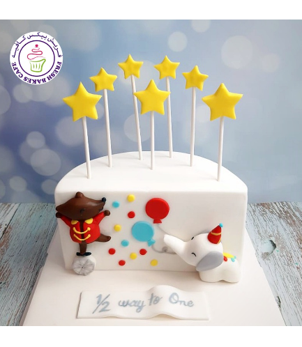 Baby's 6 Month Birthday Celebration Themed Cake - Circus/Carnival
