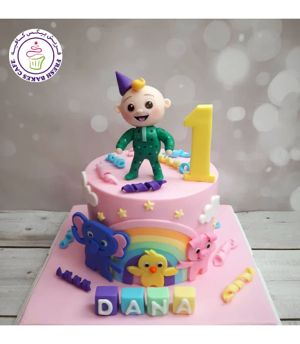 CoComelon Themed Cake - 2D & 3D Cake Toppers