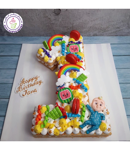 Number Themed Cake - 3D Cake - CoComelon