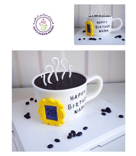 Coffee Mug Themed Cake - 3D Cake - Friends