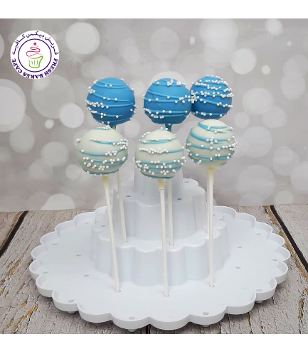 Colored Cake Pops - Blue & White 01