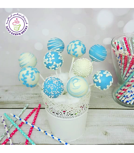 Cake Pops - Baby Shower - Blue & White