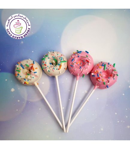 Colorful Donut Pops - Pink & White