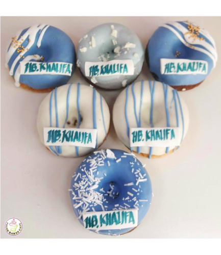 Colorful Donuts - Blue & White - Message