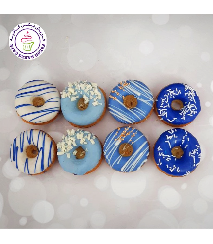 Colorful Donuts - Blue & White