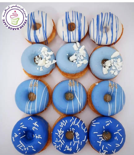 Colorful Donuts - Blue & White