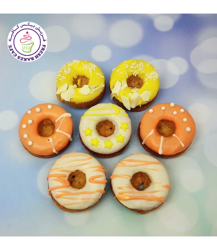 Colorful Donuts - Orange, Yellow & White