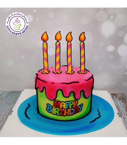 Cake - Candles - Colored 01
