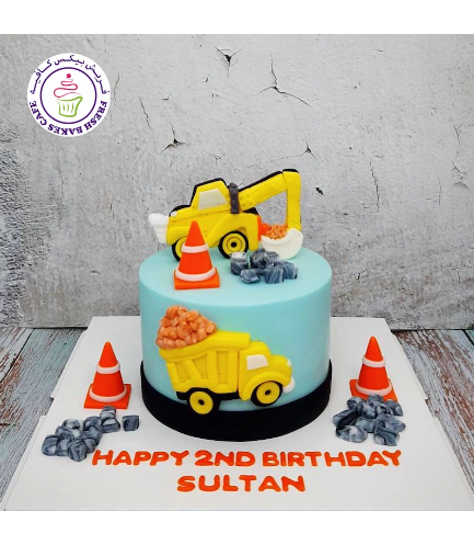 Construction Themed Cake - Digger - 3D Cake Topper 01