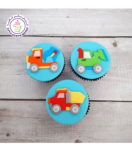 Construction Themed Cupcakes - 2D Toppers 03