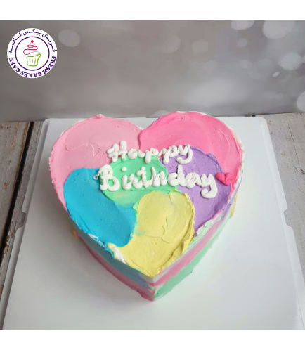 Cake - Heart Cake - Cream - Color Patches 04