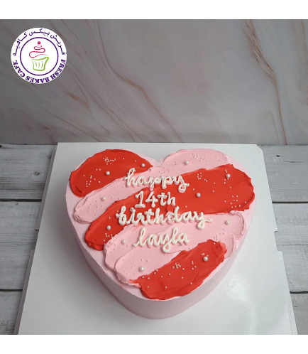 Cake - Heart Cake - Cream - Color Strokes 02