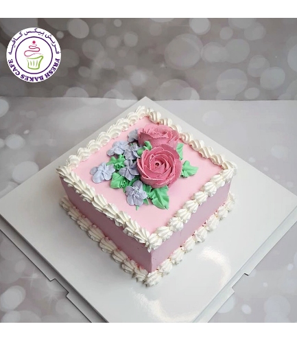 Cake - Flowers - Square Cake