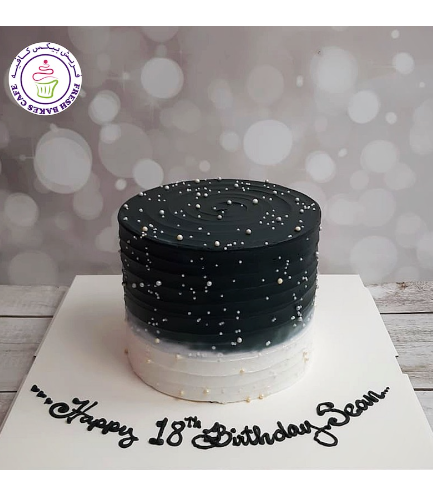 Cream Ombre Cake - Shaded - Black & White