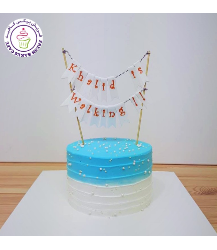 Cream Ombre Cake - Shaded - Blue - Round 06