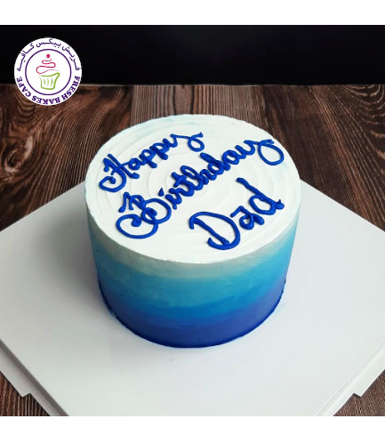 Cream Ombre Cake - Shaded - Blue - Round 09