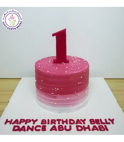Number Themed Cake - 3D Cake Topper - Ombre Shaded - Pink