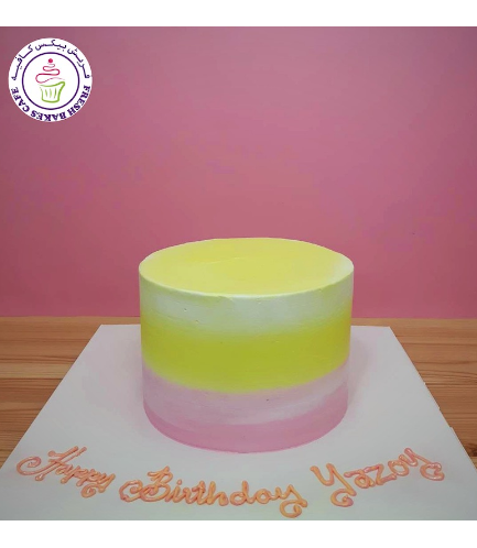 Cream Ombre Cake - Shaded - Yellow & Pink 01