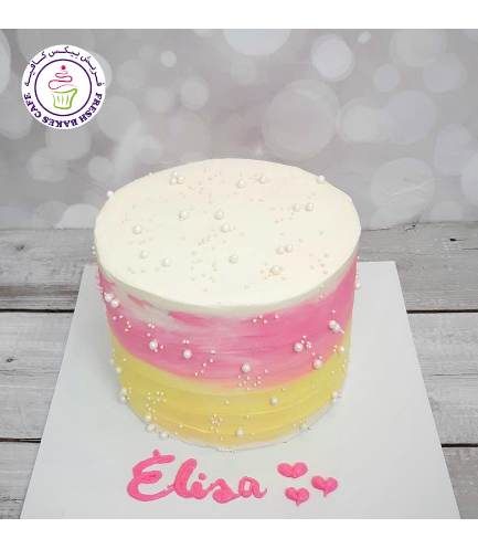 Cream Ombre Cake - Shaded - Yellow & Pink 02