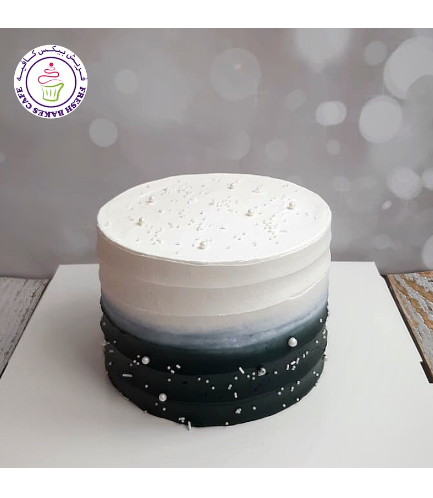 Cream Ombre Cake - Shaded - White & Black
