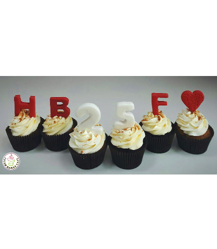 Cupcakes with Message - Letters, Numbers, & Heart