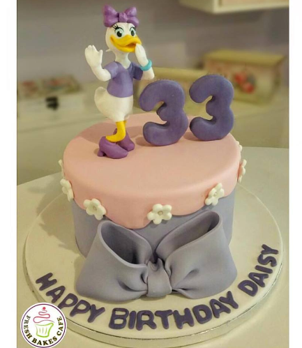 Daisy Themed Cake - 3D Cake Topper - 1 Tier 01