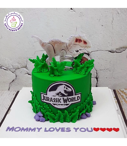 Dinosaur Themed Cake - 2D Cake Toppers - 1 Tier 01