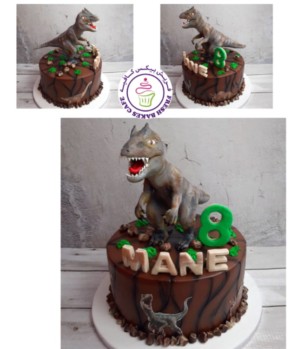 Dinosaur Themed Cake - 3D Cake Topper - 1 Tier 01