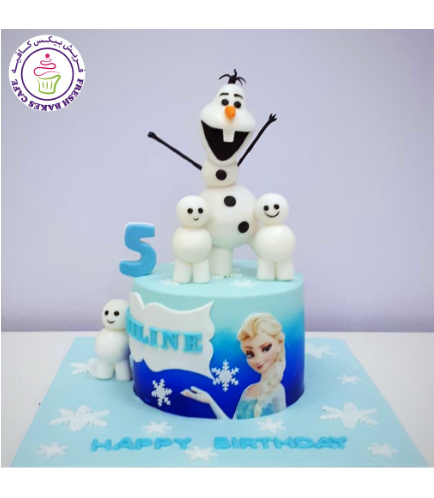 Cake - Olaf - 3D Cake Topper & Printed Picture - 1 Tier 03
