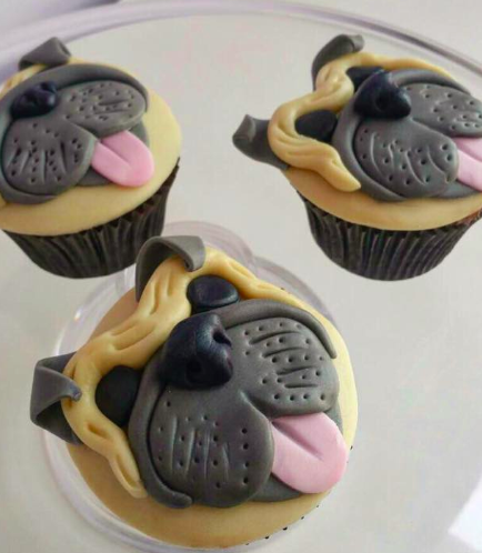 Dog Themed Cupcakes - 2D Fondant Toppers 01