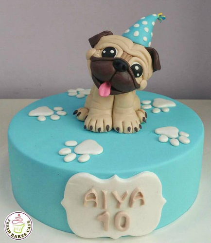 Cake - Dog - 3D Cake Topper - Pug 01