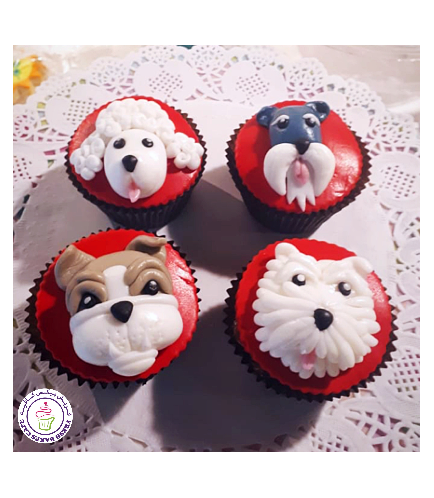 Dog Themed Cupcakes - 2D Fondant Toppers 05