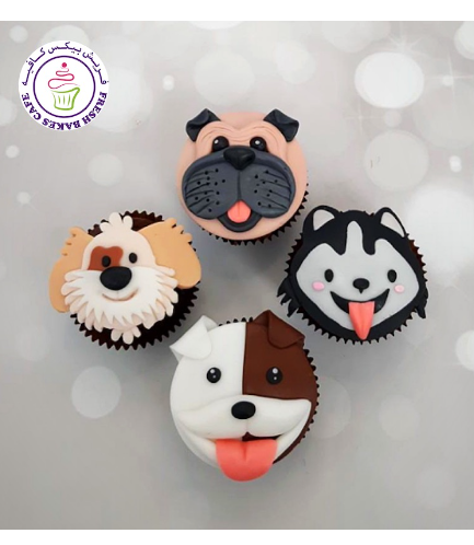 Cupcakes - Dogs - 2D Fondant Toppers 01