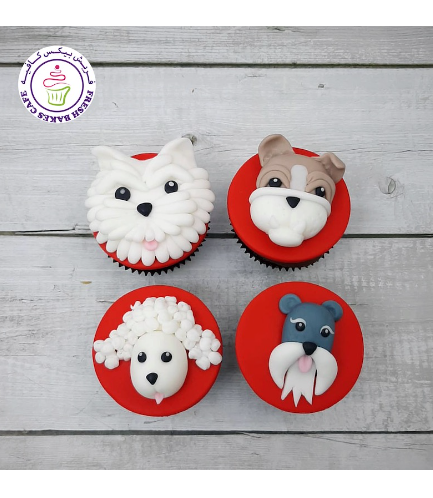 Cupcakes - Dogs - 2D Fondant Toppers 02