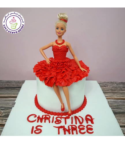 Cake - Fondant Cake - Toy - Ruffles - Red