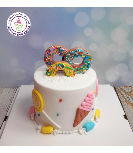 Donuts, Ice Cream, & Candies Themed Cake