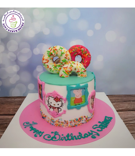 Donuts Themed Cake - Printed Pictures