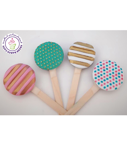 Polka Dots & Lines Themed Chocolate Covered Oreos