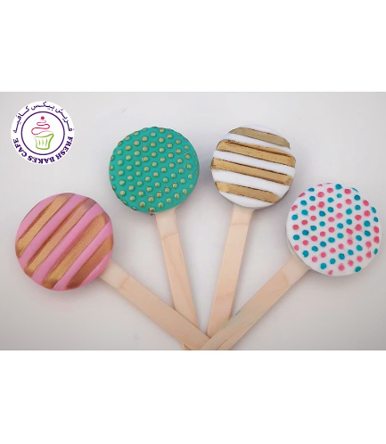 Polka Dots & Lines Themed Chocolate Covered Oreos
