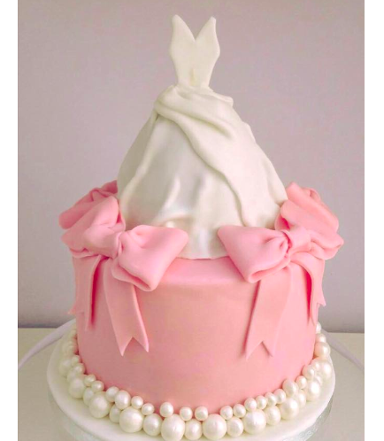 Bridal Shower Themed Cake - Wedding Dress - 3D Cake Topper 01