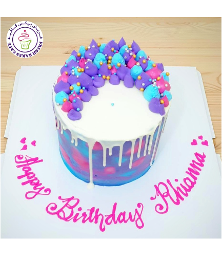 Cake - Cream Piping 01 - Pink, Blue, & Purple