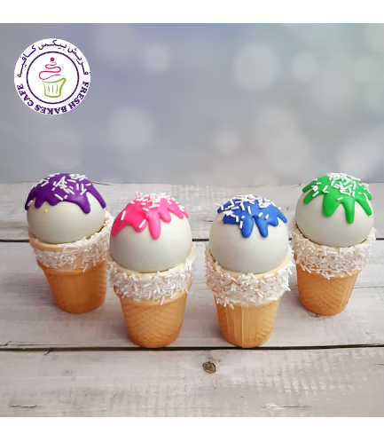Drizzle Themed Cone Cake Pops