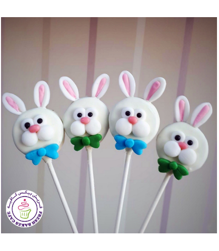 Easter Themed Chocolate Covered Oreos - Rabbits on Sticks