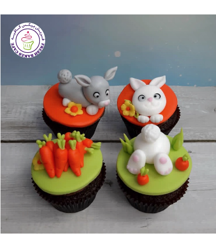 Cupcakes - Rabbits - 2D & 3D Toppers