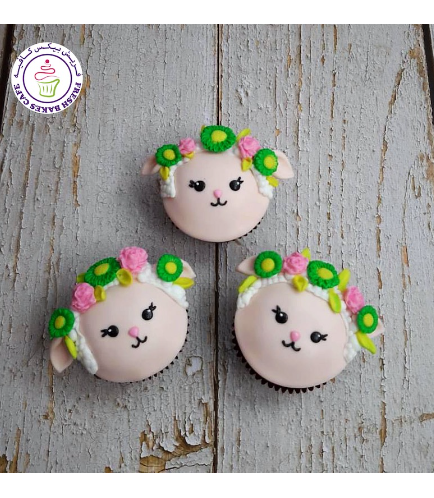 Cupcakes - Sheep Face - 2D Toppers 02