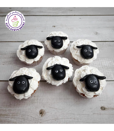 Cupcakes - Sheep - 3D Toppers - Cream & Fondant 02
