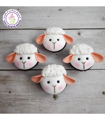 Cupcakes - Sheep Face - 2D Toppers 04