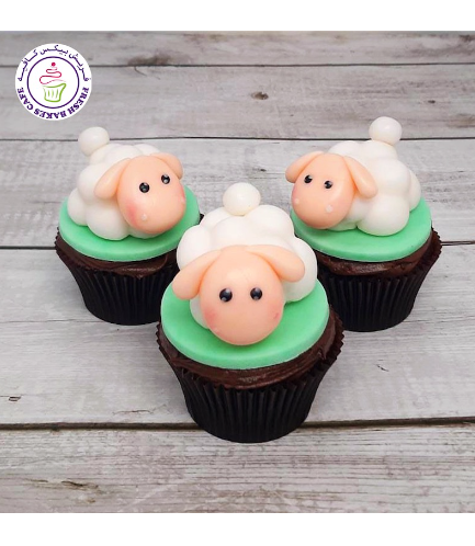 Cupcakes - Sheep - 3D Toppers - Fondant 03